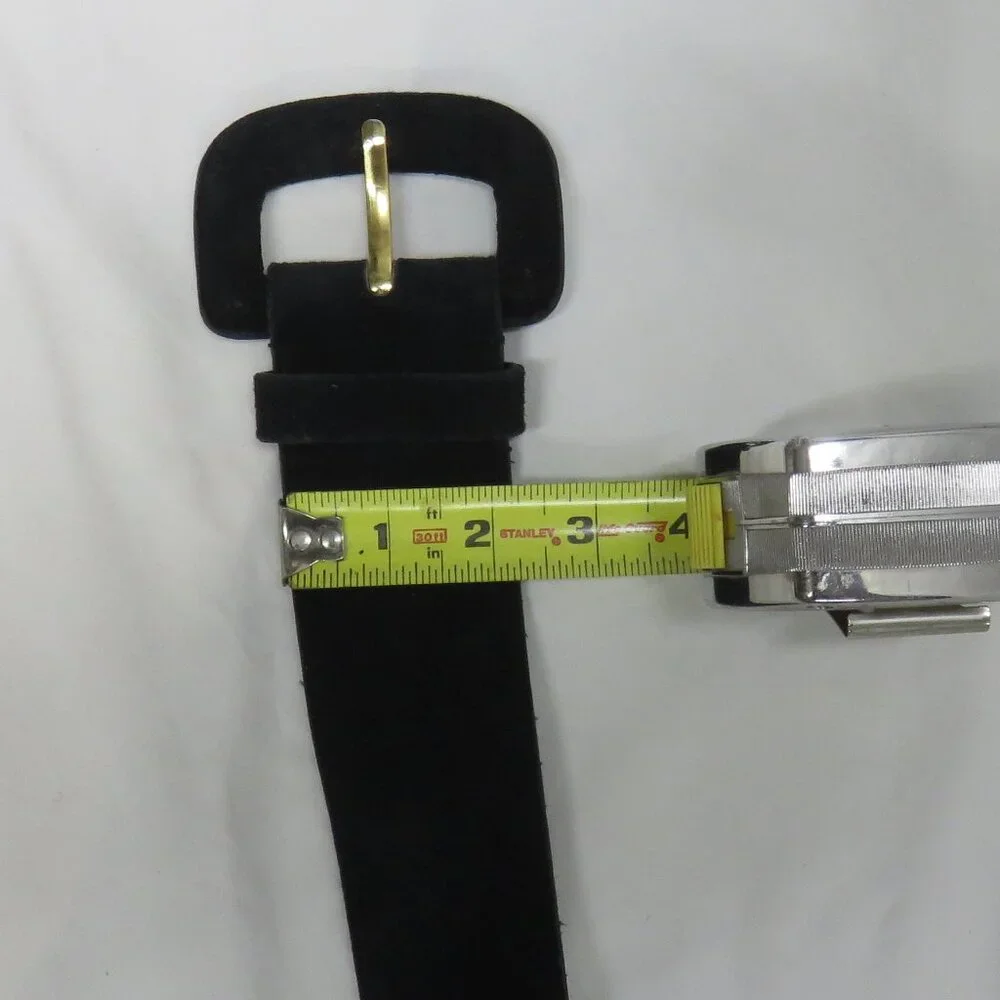 Women's Morgan Taylor Black Suede Wide Belt, Size Small - Picture 11 of 12